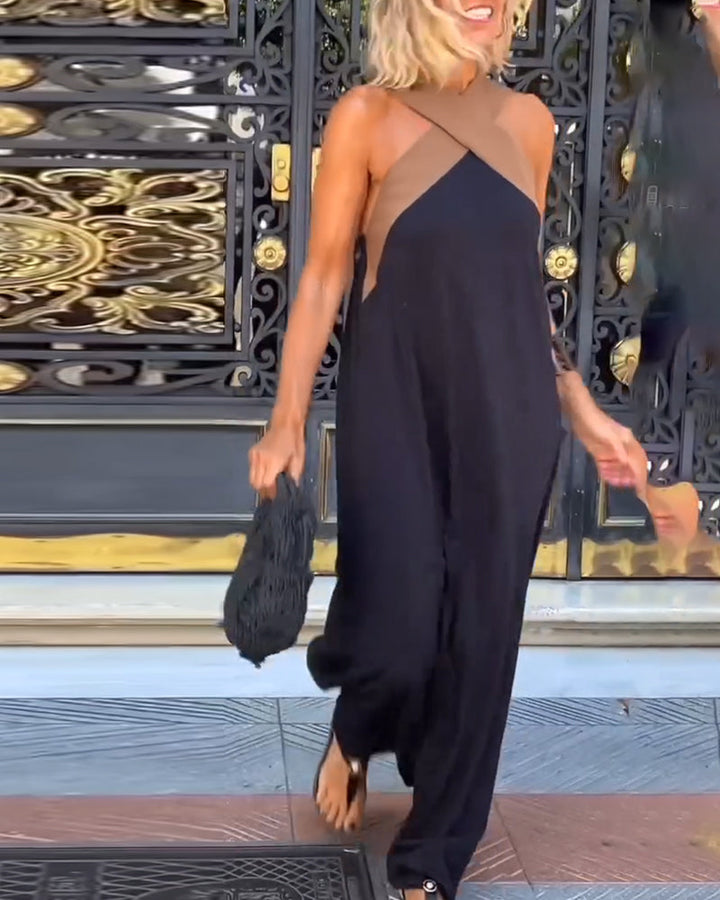 Carmen | Elegant Backless Dress with Fashionable Cross Neck