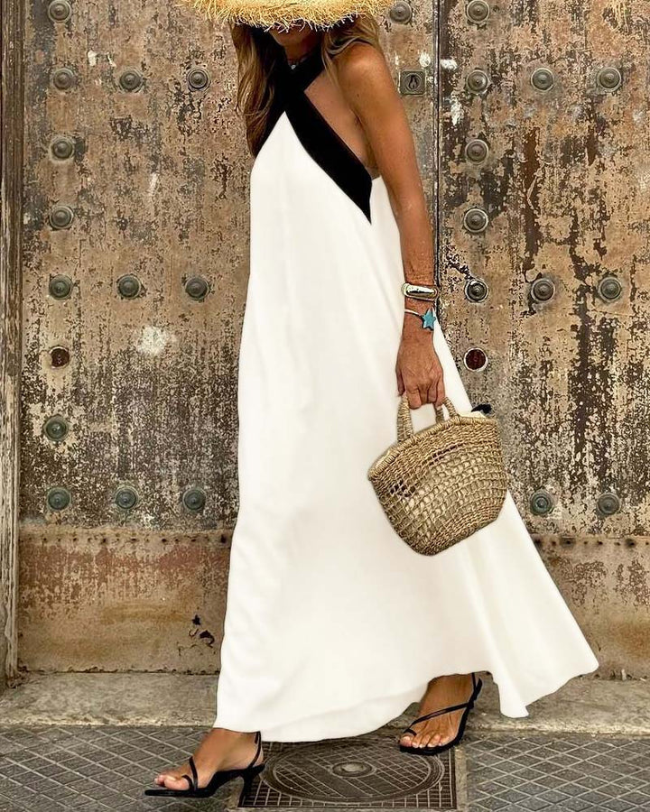 Carmen | Elegant Backless Dress with Fashionable Cross Neck