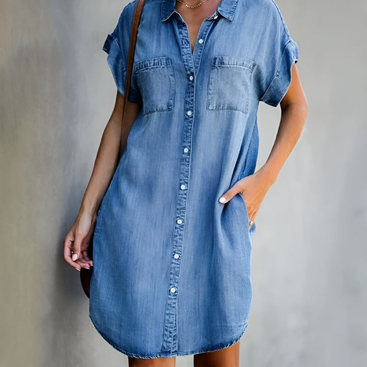 Diane™ | Casual Button-Up Shirt Dress