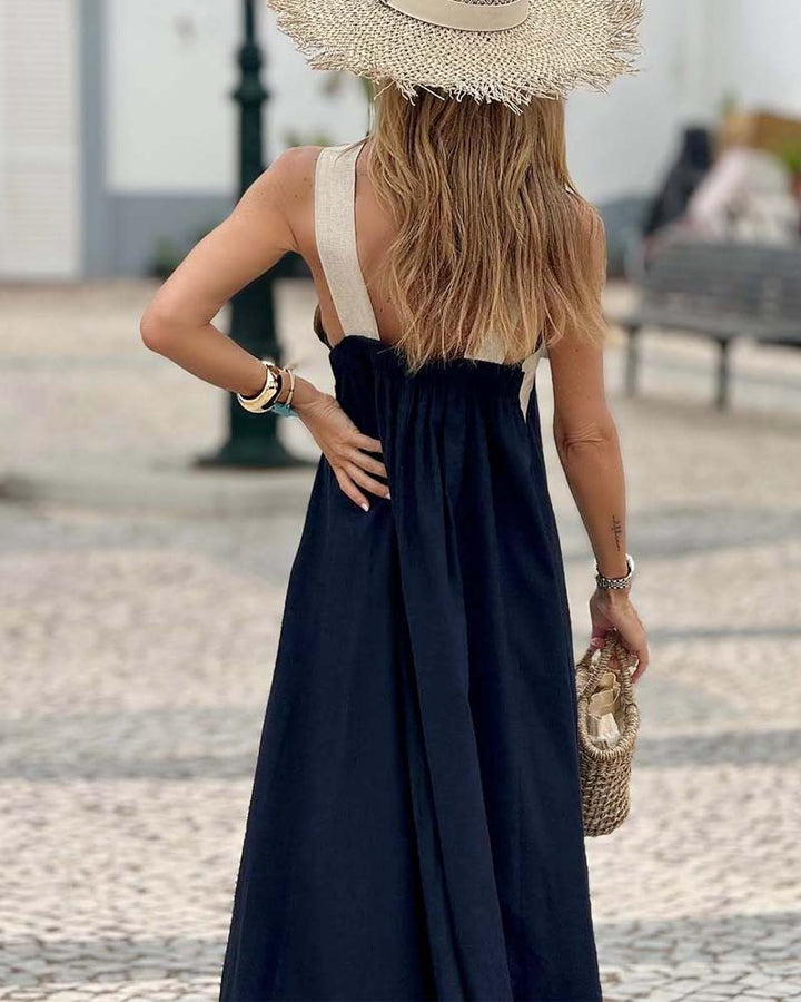 Carmen | Elegant Backless Dress with Fashionable Cross Neck