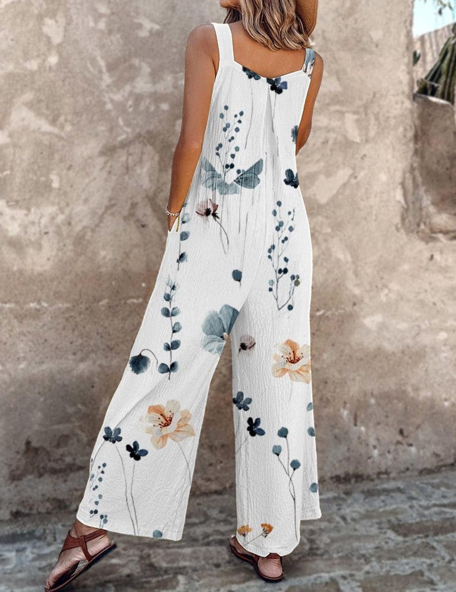 Fiona - Floral Print Overalls