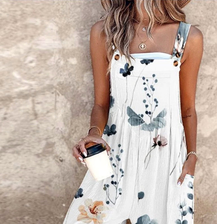 Fiona - Floral Print Overalls