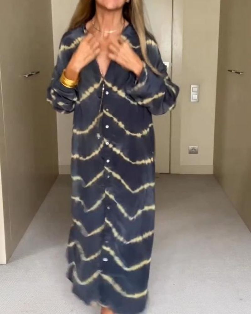 BOMEA - Long Bohemian Striped Dress