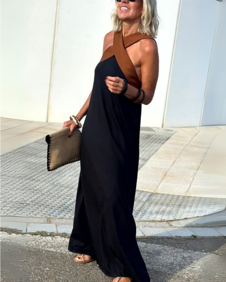 Carmen | Elegant Backless Dress with Fashionable Cross Neck