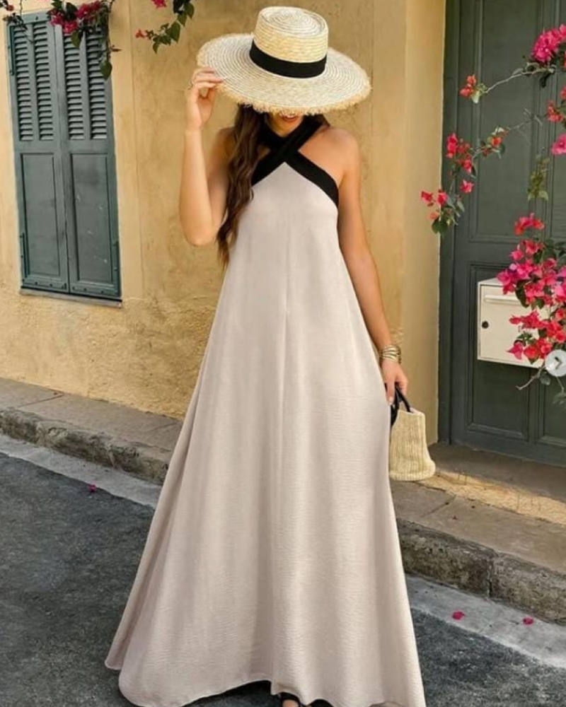 Carmen | Elegant Backless Dress with Fashionable Cross Neck