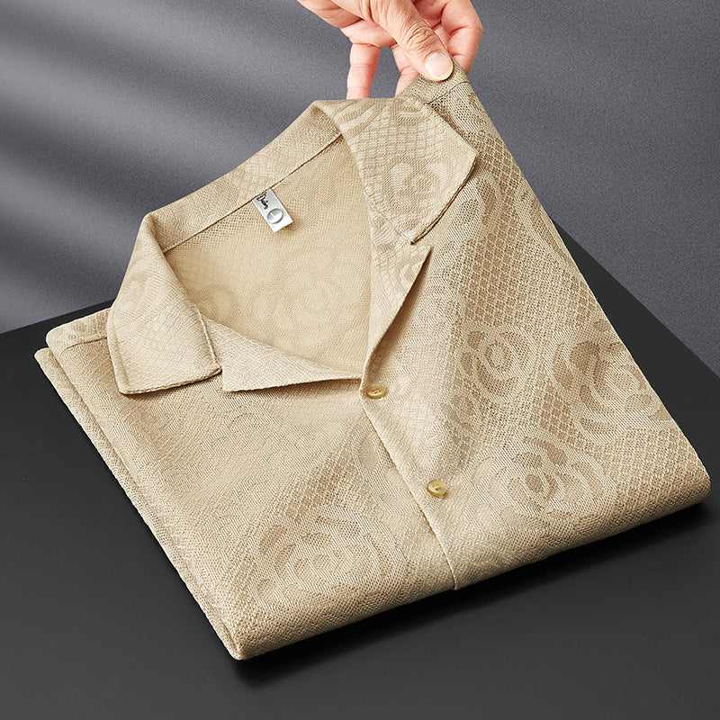 Embossed Jacquard Knit Shirt