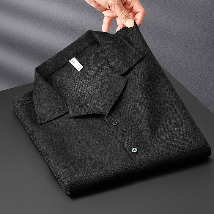 Embossed Jacquard Knit Shirt