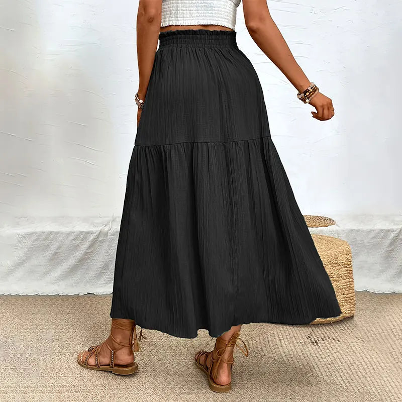 Slit Bohemian Midi Skirt