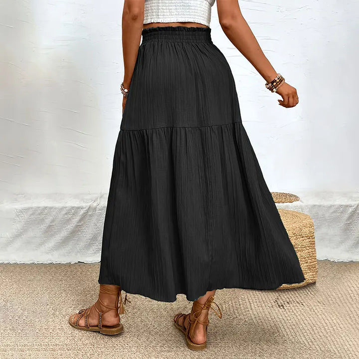 Slit Bohemian Midi Skirt