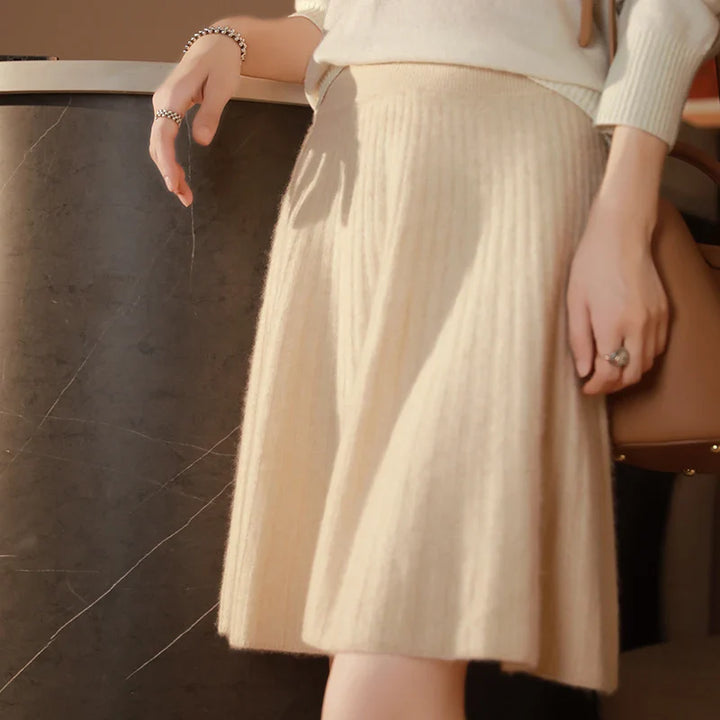 Knitted Brushed Wool Skirt