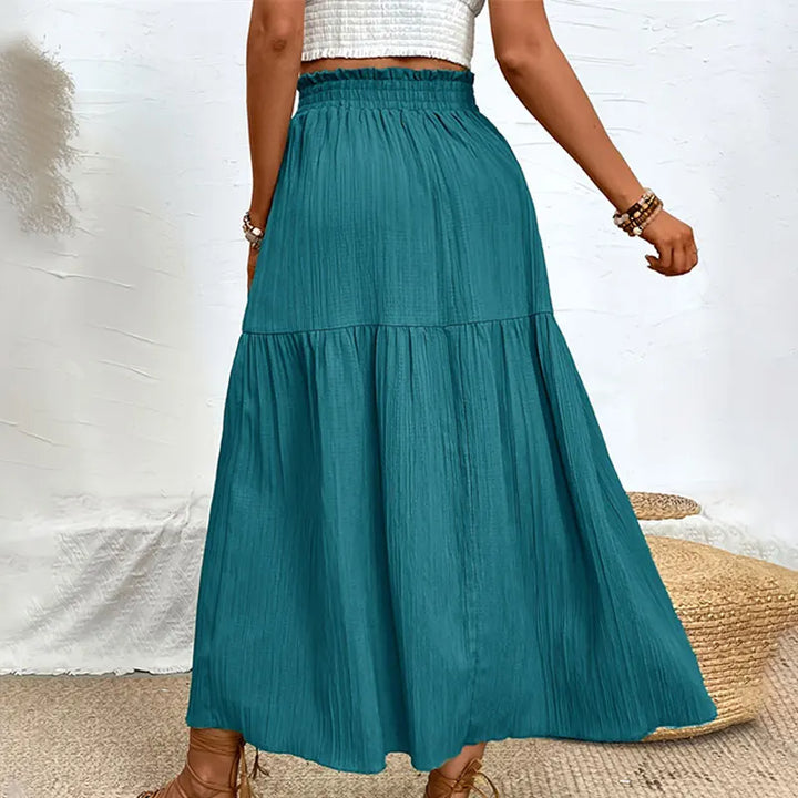 Slit Bohemian Midi Skirt