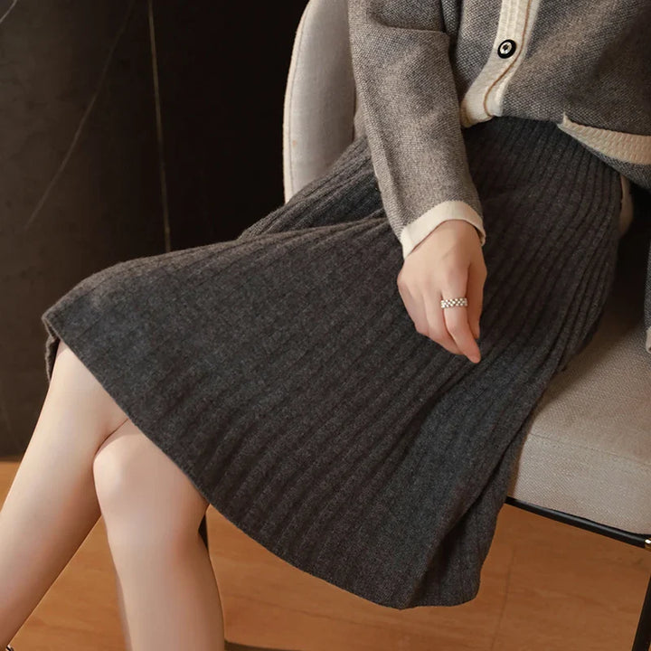 Knitted Brushed Wool Skirt