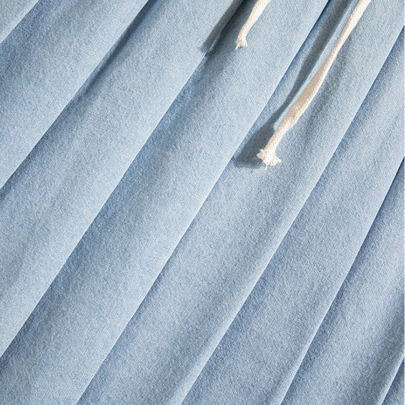 Pleated Denim Skirt