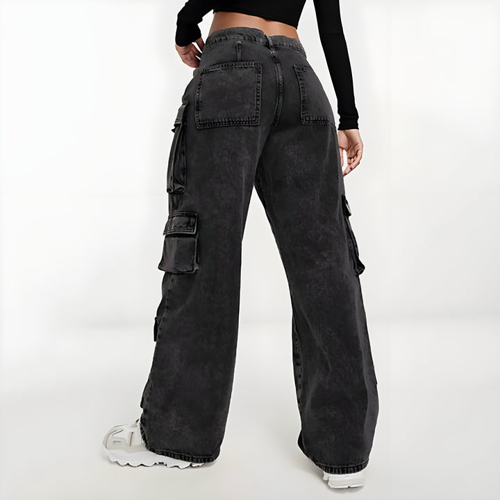 Acid Wash Cargo Denim