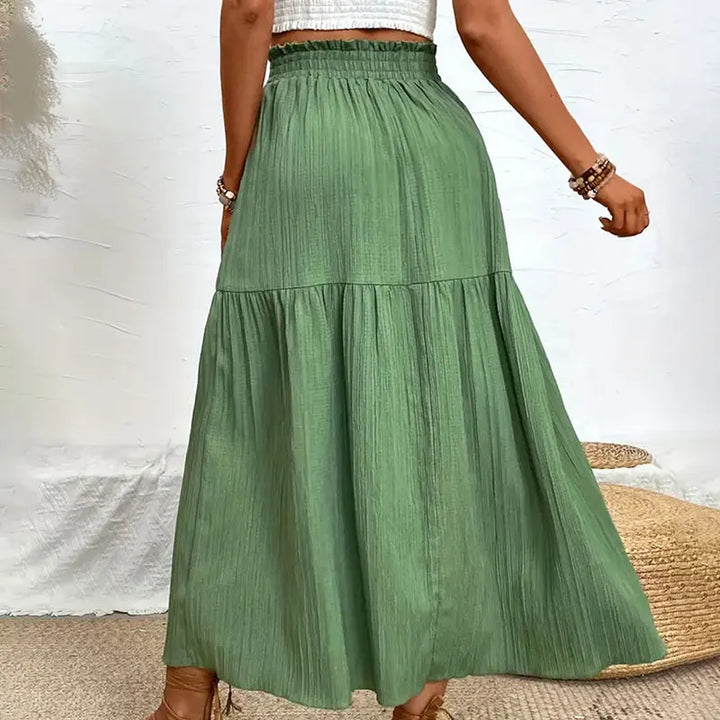 Slit Bohemian Midi Skirt
