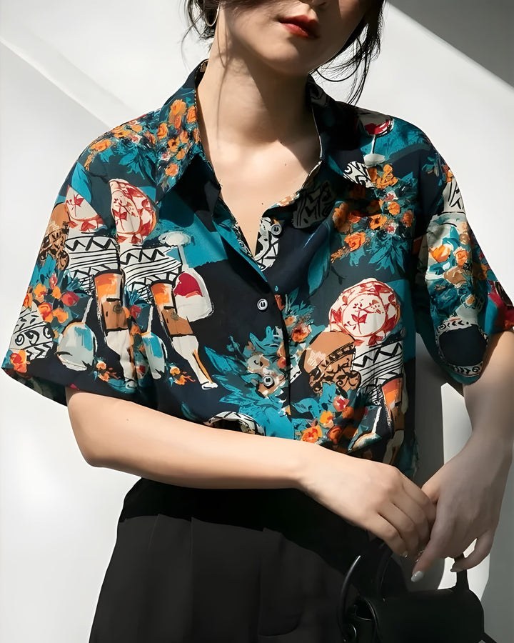 Art Deco Chiffon Blouse