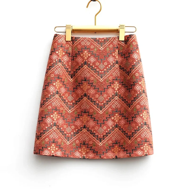 Kilim Weave Mini Skirt